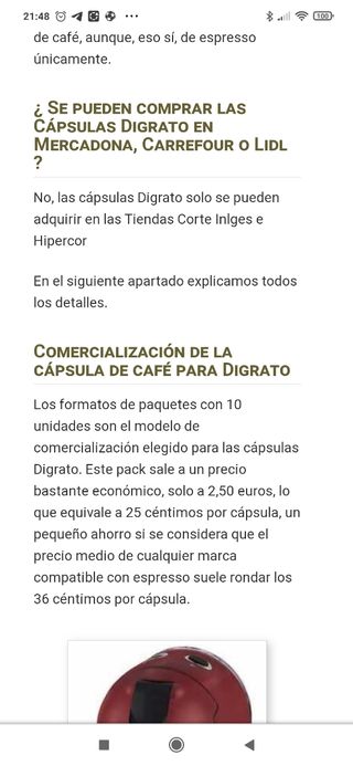 Cafetera digrato 20 bar type 41063(Malaga capital) de segunda mano por 15  EUR en La Cala del Moral en WALLAPOP