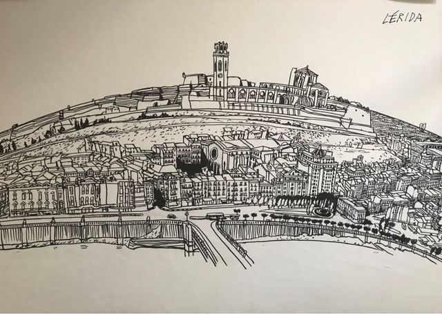 Ilustración skyline Lleida
