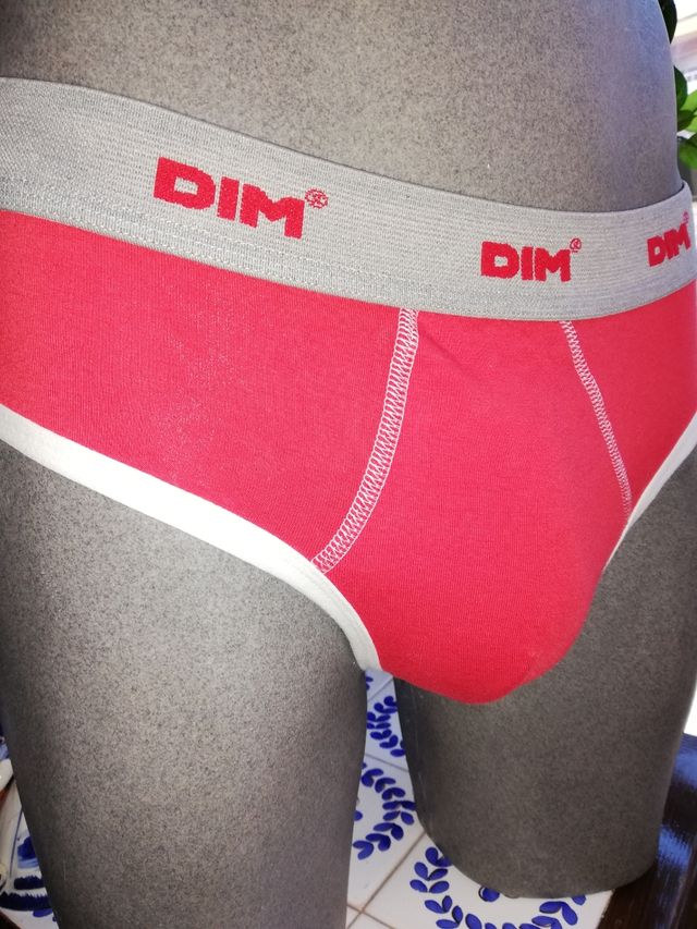 Slip algodón rojo y blanco M Dim