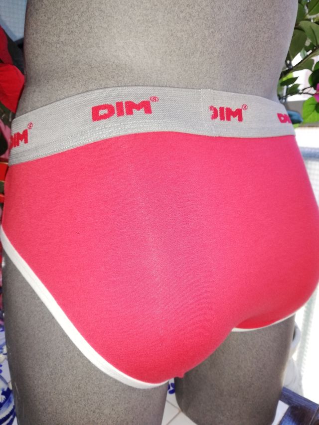 Slip algodón rojo y blanco M Dim