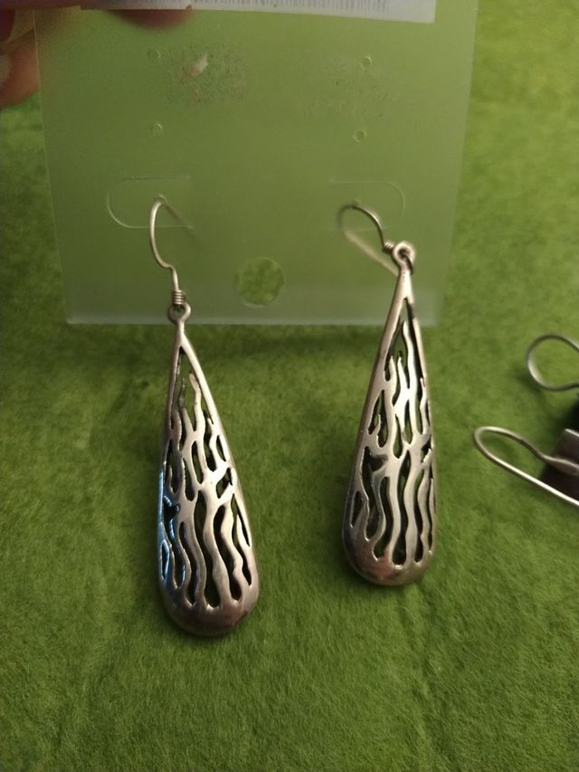 pendientes plata lágrima artesanal