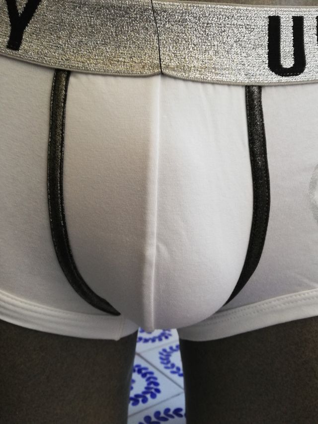 Boxer hombre blanco y plata de Udy