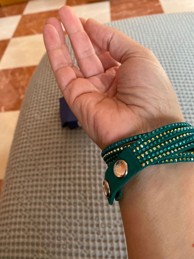 Pulsera verde cristales swaroski