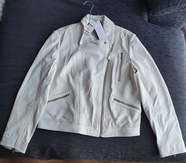 Chaqueta de piel de color Blanco