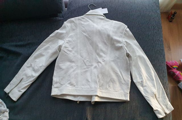 Chaqueta de piel de color Blanco