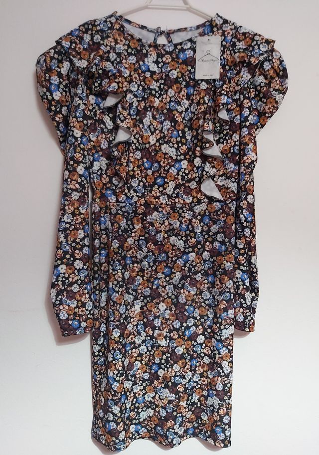 Vestido marron floral