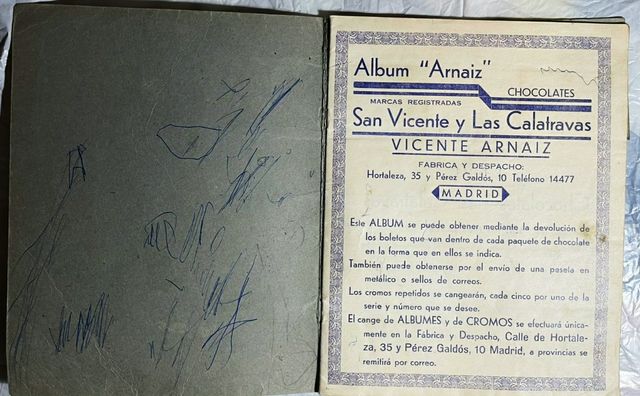 Álbum cromo Chocolate San Vicente y las Calatravas