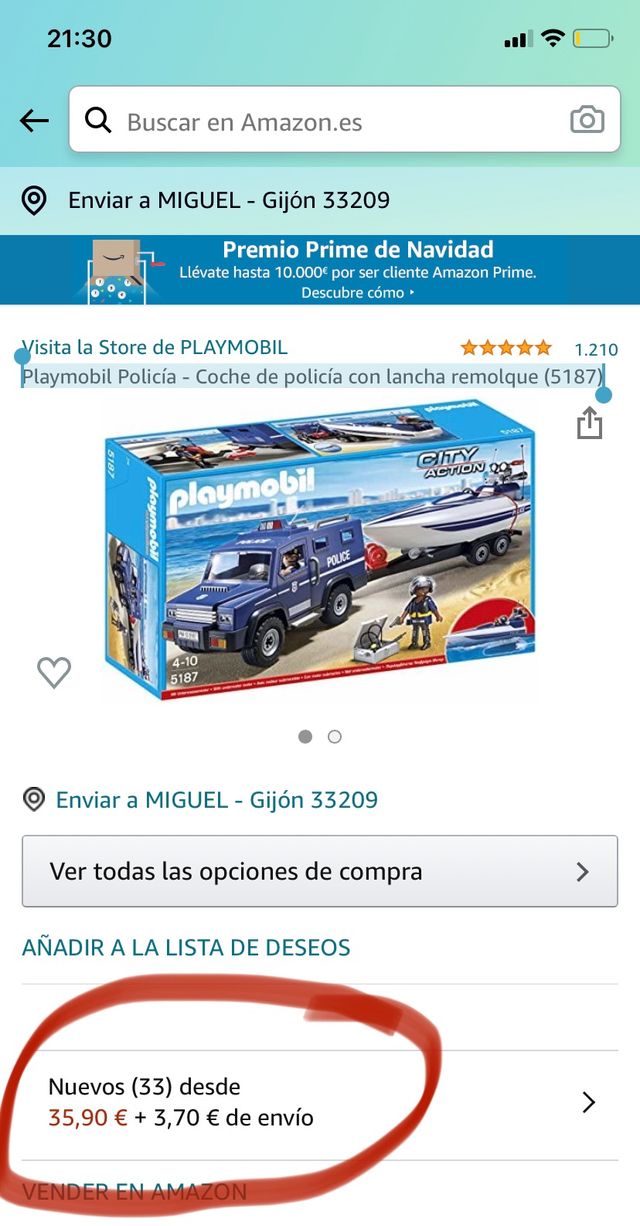 PLAYMOBIL - COCHE POLICIA + Lancha Remolque
