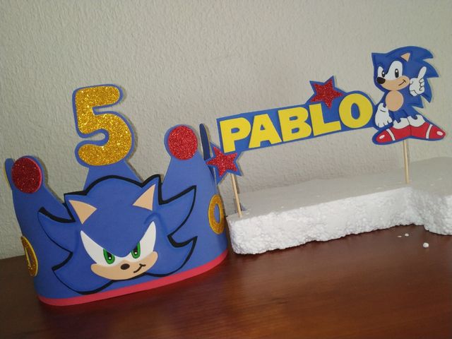 Corona De Cumpleaños De Sonic Grabada Pop Corona De Cumpleaños De Sonic Grabada Pop