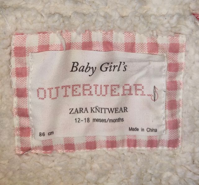 Abrigo lana y borrego 12-18 meses