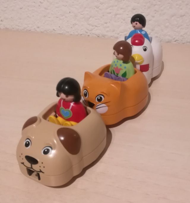 PLAYMOBIL 123 LOCOMOTORA/VIAS Y TRENECITO ANIMALES