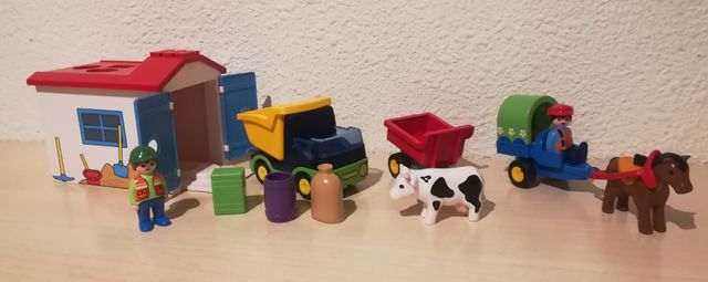 PLAYMOBIL 123 - VOLQUETE GARAJE Y CARRUAJE