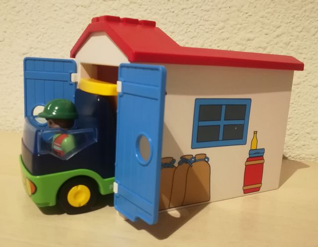 PLAYMOBIL 123 - VOLQUETE GARAJE Y CARRUAJE