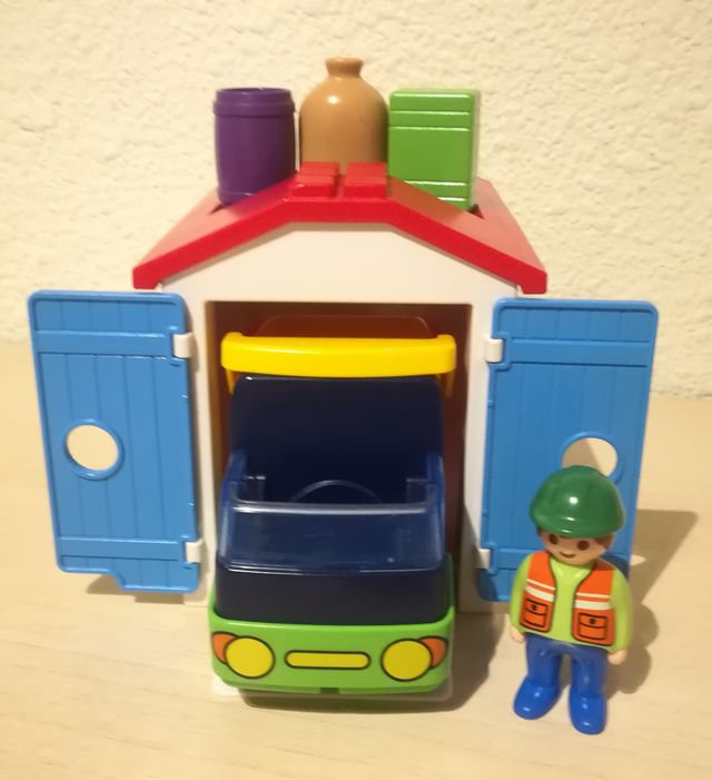 PLAYMOBIL 123 - VOLQUETE GARAJE Y CARRUAJE