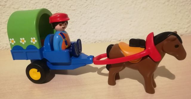 PLAYMOBIL 123 - VOLQUETE GARAJE Y CARRUAJE