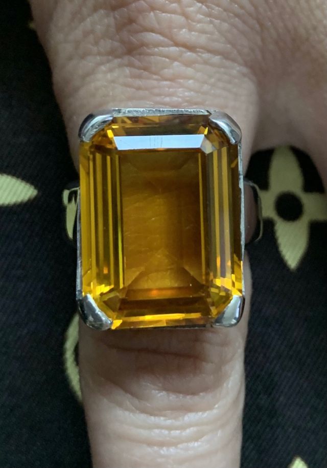 Anillo Plata de Primera Ley / Piedra Ámbar 