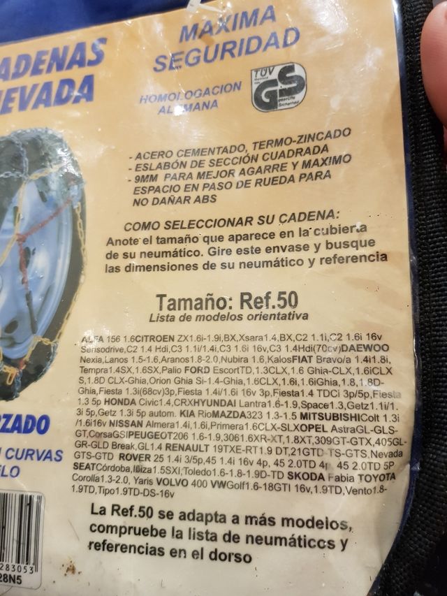 cadenas para ruedas de 13" 14" y 15"