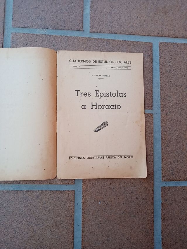 Tres Epístolas a Horacio. J. Garcia Pradas.