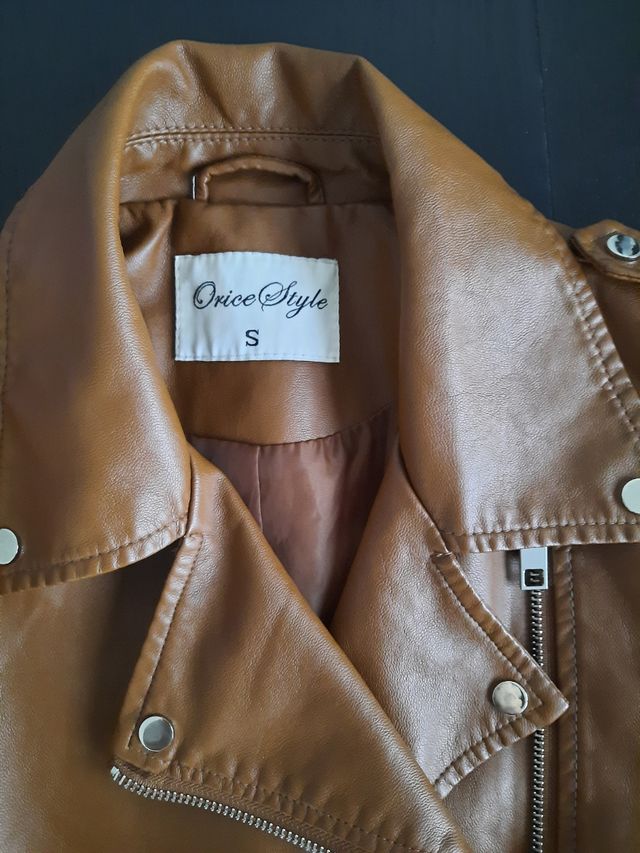 Cazadora Biker marrón talla S
