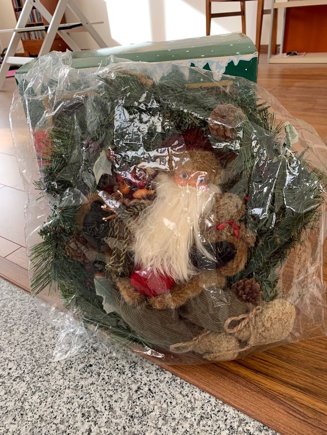 CORONA DE NAVIDAD CON PAPA NOEL.