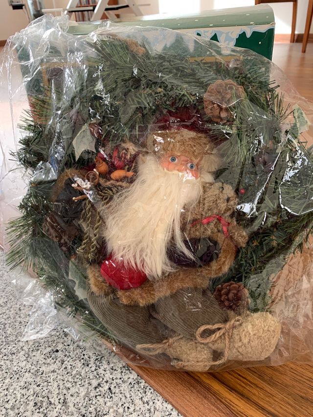 CORONA DE NAVIDAD CON PAPA NOEL.