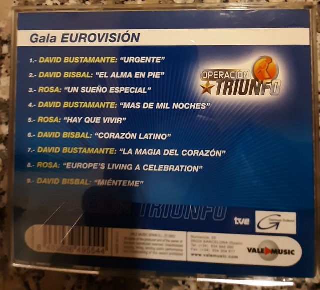 Música Operación Triunfo Gala Eurovisión