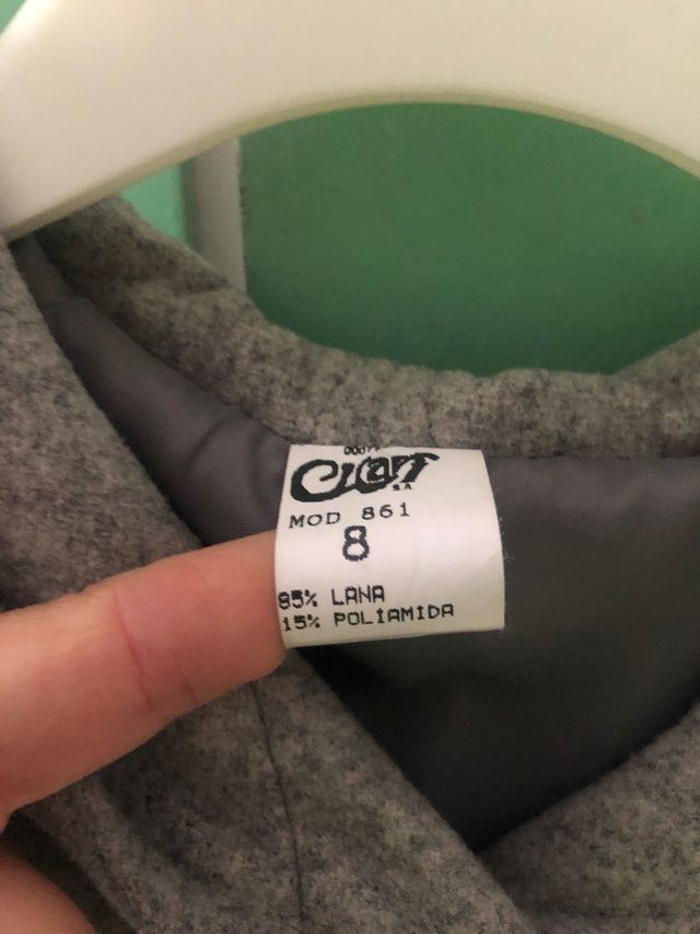 Abrigo/trenka T-10/12 gris con capucha