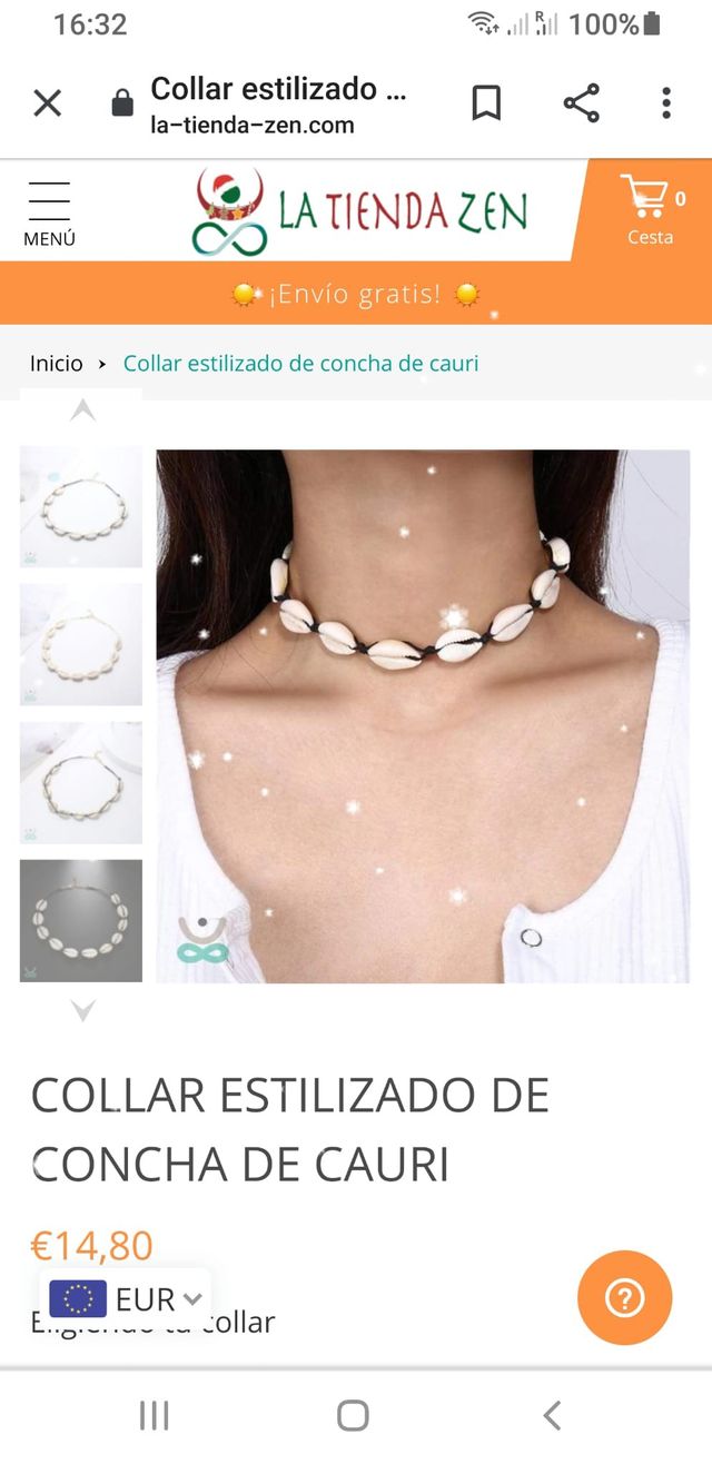Pulsera y collar conchas