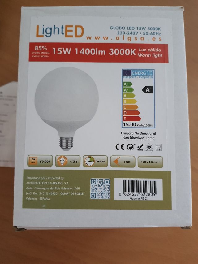 Lámpara + Globo LED 15W 1400 lum 3000K