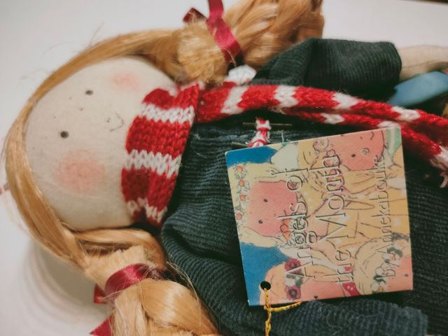 Muñeca trapo vintage "ángel de enero"