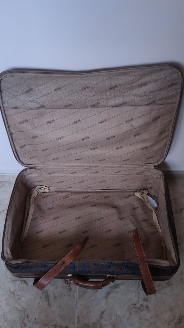 juego de maletas vintage Vanguard marrón estampado