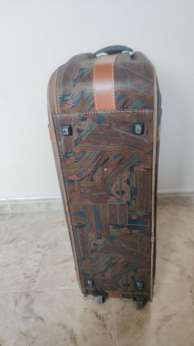 juego de maletas vintage Vanguard marrón estampado