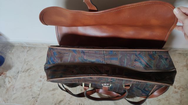 juego de maletas vintage Vanguard marrón estampado