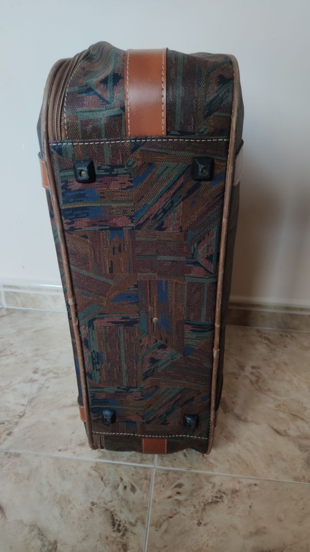 juego de maletas vintage Vanguard marrón estampado