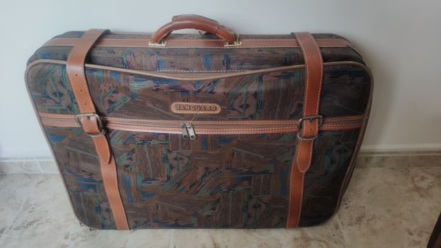 juego de maletas vintage Vanguard marrón estampado