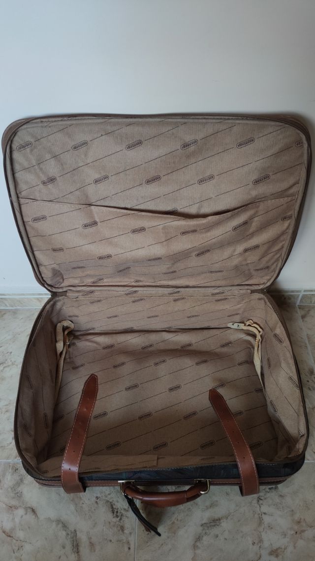 juego de maletas vintage Vanguard marrón estampado