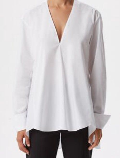 Camisa de algodón con bajo asimétrico