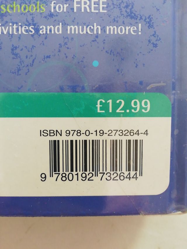 Oxford School dictionary Isbn 9780192732644