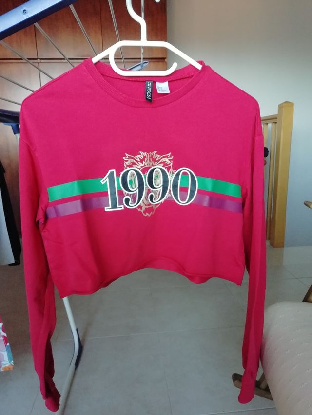 Sudadera roja corta H&M