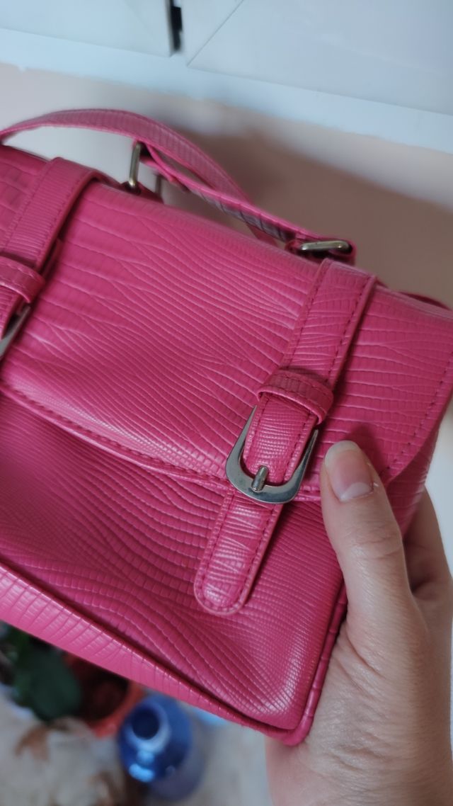 Mini bolso satchel frambuesa