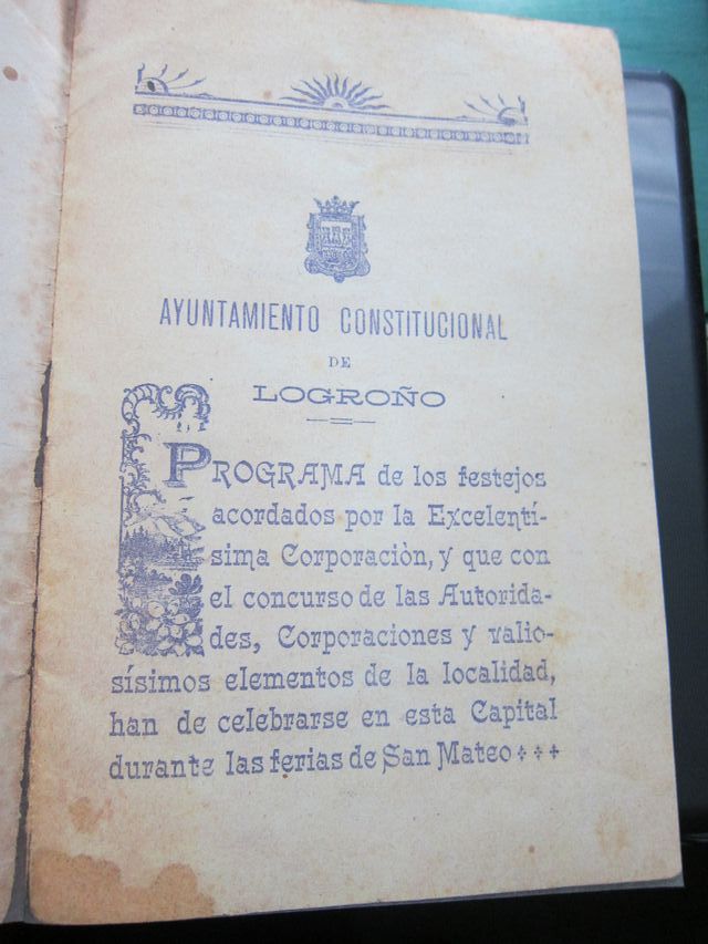 FACSIMIL PROGRAMA FIESTAS LOGROÑO 1902