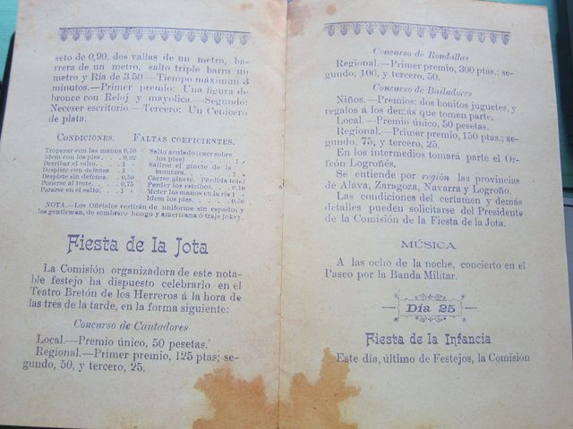 FACSIMIL PROGRAMA FIESTAS LOGROÑO 1902