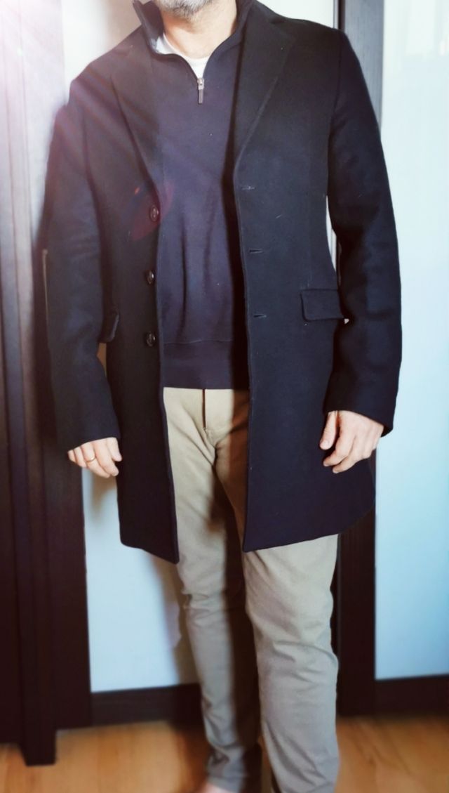 Abrigo de lana y cachemir American Vintage azul