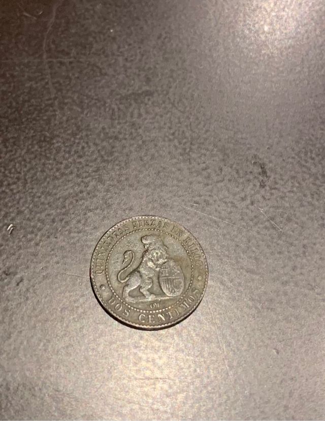 Moneda 2 céntimos Peseta 1870