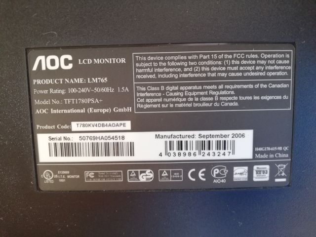 Monitor AOC LCD