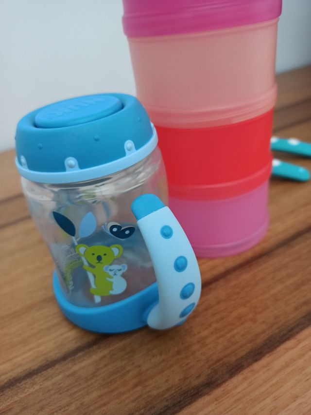 Lote bebé biberón dispensador cucharas