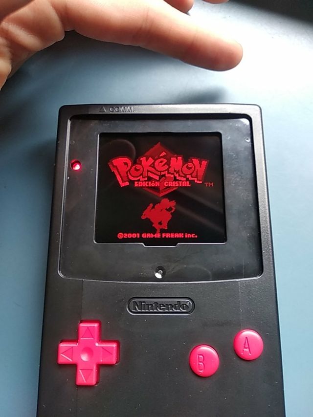 Gameboy color negra pantalla IPS retroiluminada de segunda
