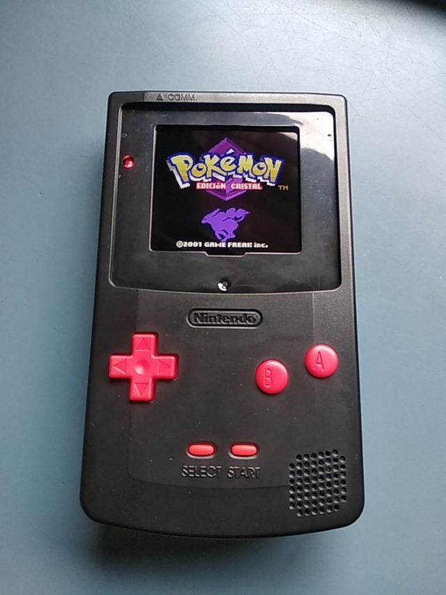 Gameboy color negra pantalla IPS retroiluminada de segunda