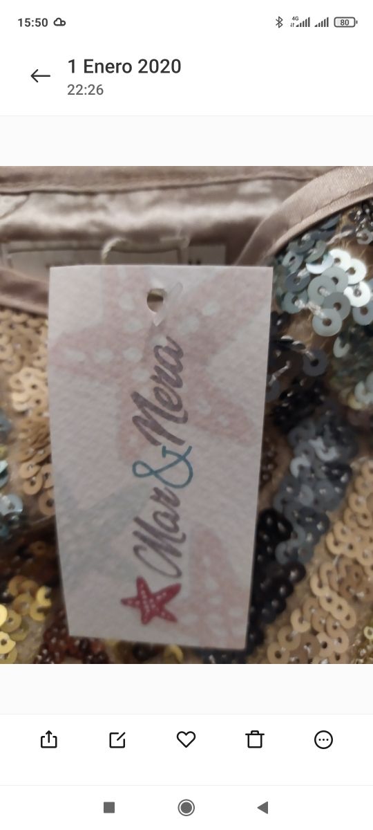 falda lentejuelas, talla s-m