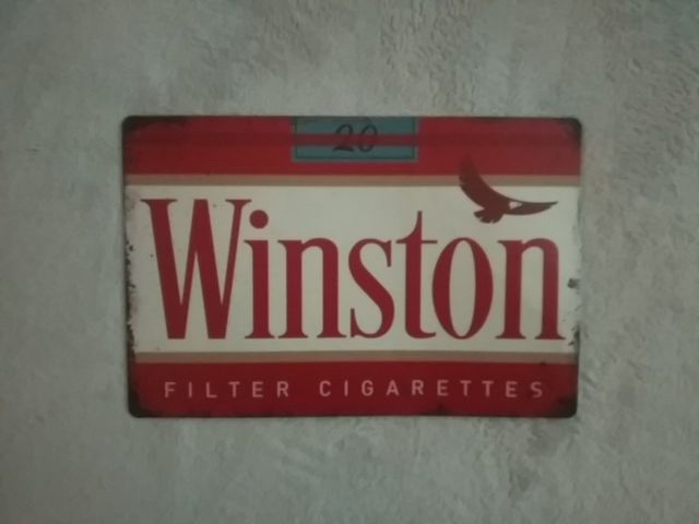 cartel metálico Winston